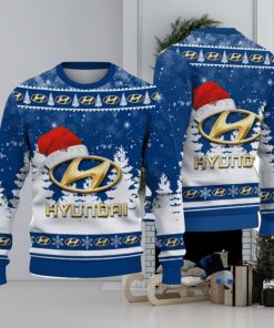 Hyundai Logo Wearing Santa Hat Christmas Gift Ugly Christmas Sweater Christmas Gift Ideas