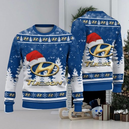 Hyundai Tucson Logo Wearing Santa Hat Christmas Gift Ugly Christmas Sweater Christmas Gift Ideas