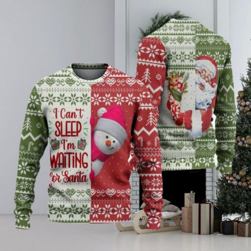 I Can’t Sleep I’m Waiting For Santa Ugly Christmas Sweater Knitted Gift For Men And Women