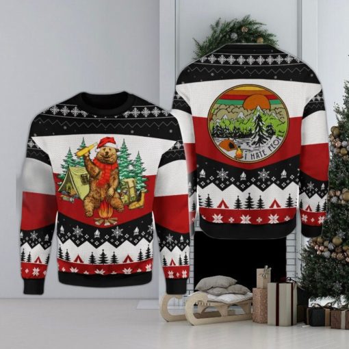 I Hate People Bear Beer Ugly Sweater For Christmas