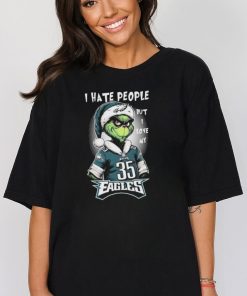 I Hate People But I Love My Philadelphia Eagles Santa Grinch Christmas Shirt