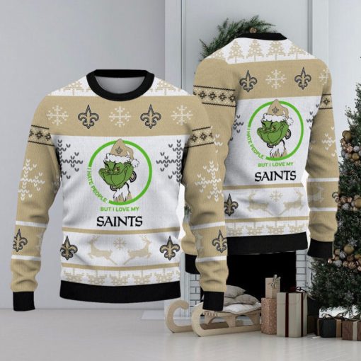 I Hate People But I Love New Orleans Saints New Knitted Christmas Sweater Gift For Men Women