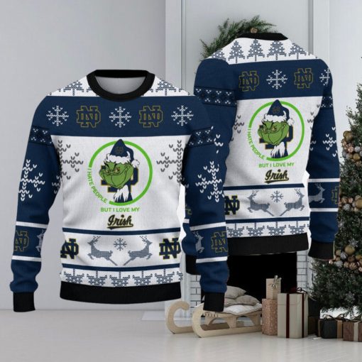 I Hate People But I Love Notre Dame Fighting Irish Limited Design Ugly Christmas Sweater Holidays Gift