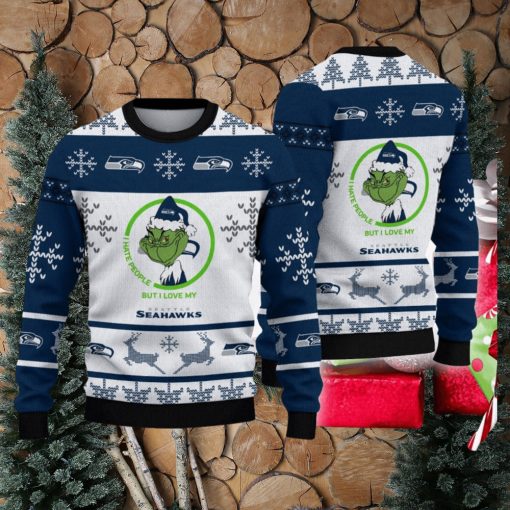 I Hate People But I Love Seattle Seahawks Design Ugly Christmas Sweater