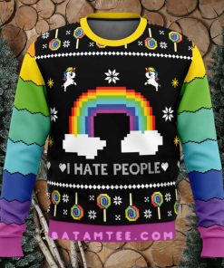 I Hate People Rainbow Ugly Christmas Sweater