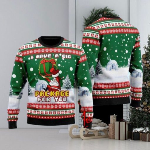 I Have A Big Package For You Ugly Christmas Sweater Gift Knitting Sweater