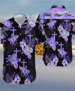 I Hologram Flower Of God Faith Hope Love Hawaiian Aloha Shirt