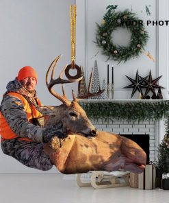 I Love Being A Hunter Personalized Photo Mica Ornament Christmas Gift For Hunting Lover