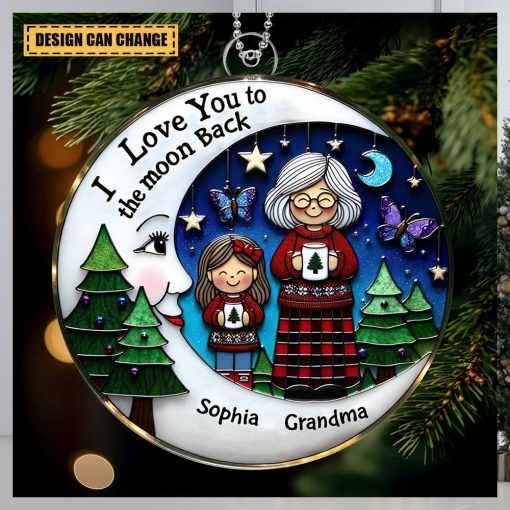 I Love You To The Moon And Back   Grandma Grandkid On Moon Personalized Acrylic OrnamentI Love You To The Moon And Back   Grandma Grandkid On Moon Personalized Acrylic Ornament