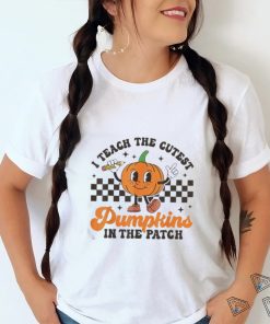 I Teach The Cutest Pumpkins In The Patch Groovy Teacher Fall T Shirt