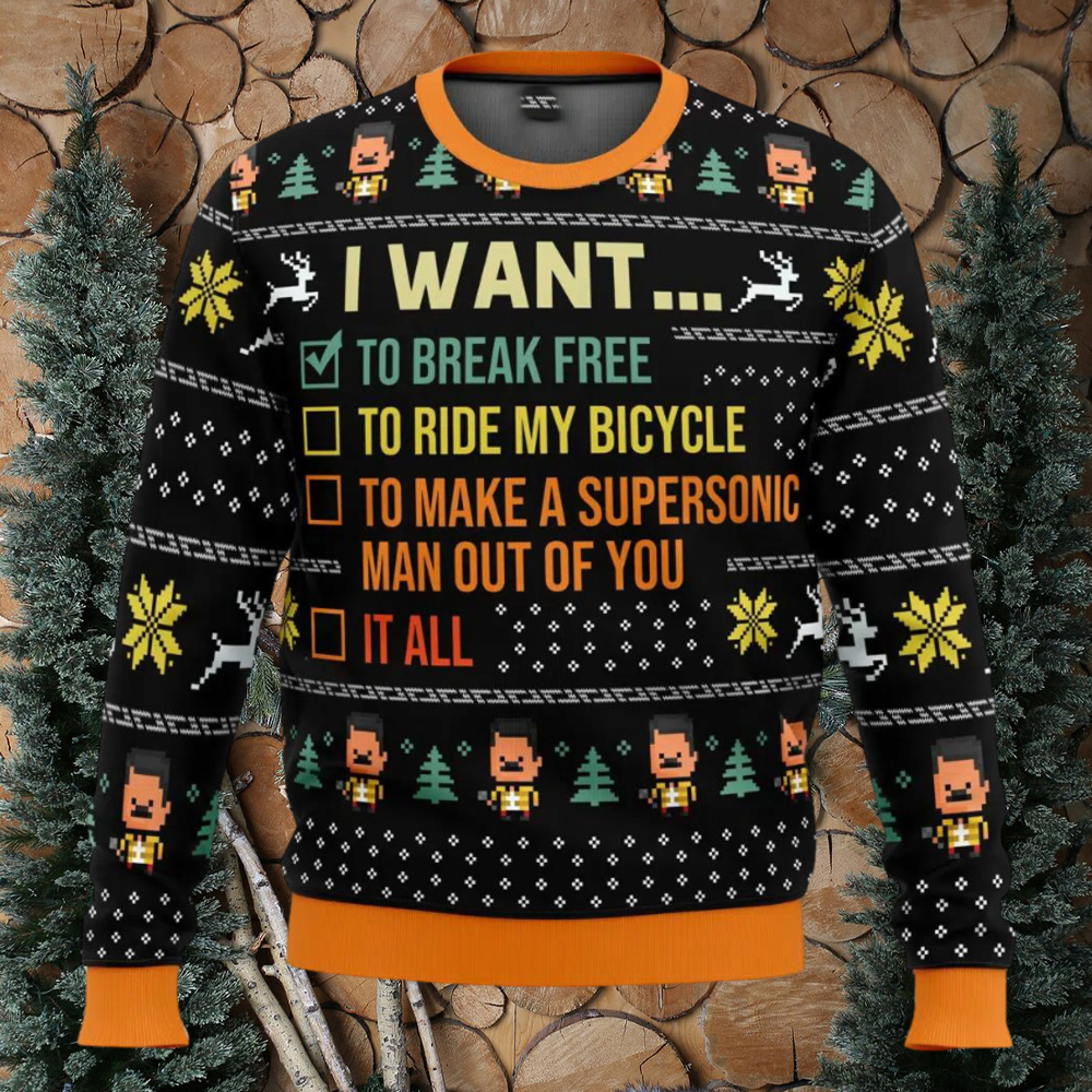 I Want To Break Free Queen AOP Ugly Christmas Sweater Christmas