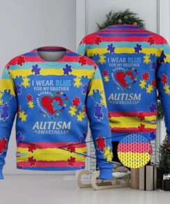 I Wear Blue For My Brother 3D Full Print Ugly Sweater Christmas Gift Sweater