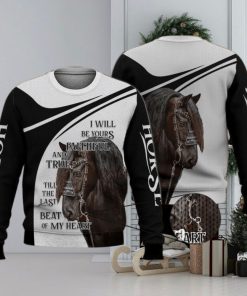 I Will Be Your Faithful Black Horse 3D Full Print Ugly Sweater Christmas Gift Sweater