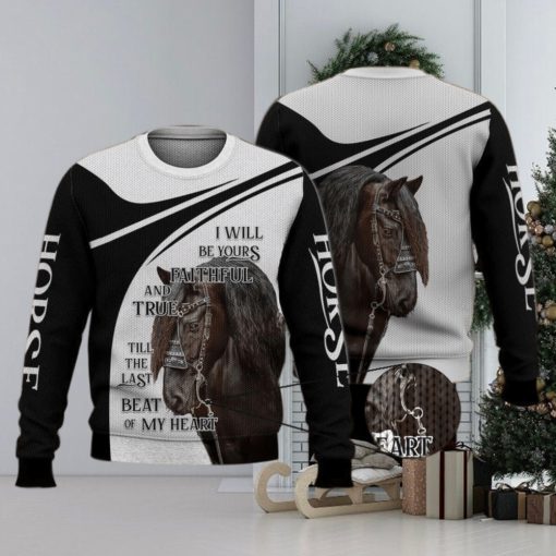 I Will Be Your Faithful Black Horse 3D Full Print Ugly Sweater Christmas Gift Sweater