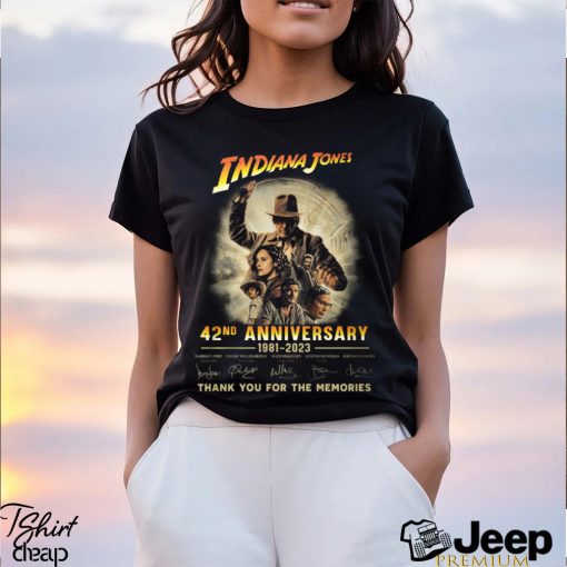 INDIANA JONES 42nd anniversary thank you for the memories t shirt