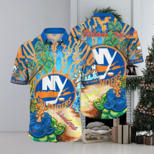 Ice Cold Drink Theme New York Islanders Hawaiian Shirt