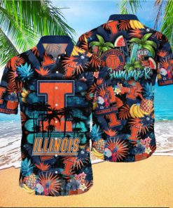 Illinois Fighting Illini NCAA Flower Classic Full Print Hawaiian Shirt