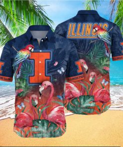 Illinois Fighting Illini NCAA Flower Full Printed Unisex Hawaiian Shirt