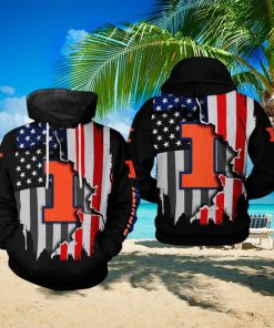 Illinois Fighting Illini NCAA US Flag 3D Printed Hoodie