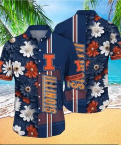 Illinois Fighting Illini NCAA3 Flower Hawaii Shirt