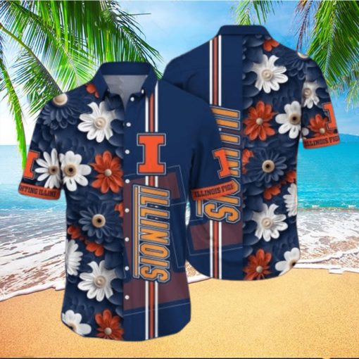 Illinois Fighting Illini NCAA3 Flower Hawaii Shirt