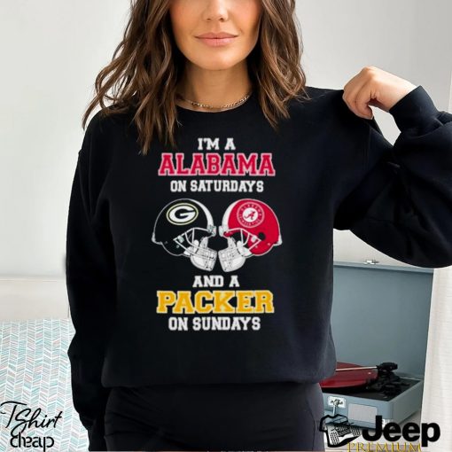 I’m A Alabama On Saturdays And A Packers On Sundays Helmet 2023 T Shirt
