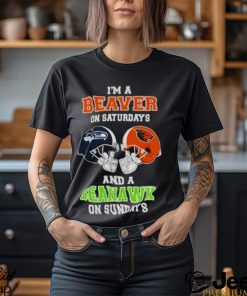 I’m A Beaver On Saturdays And A Seahawks On Sundays Helmet 2023 T Shirt