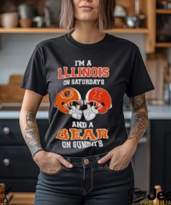 I’m A Illinois On Saturdays And A Bears On Sundays Helmet 2023 T Shirt