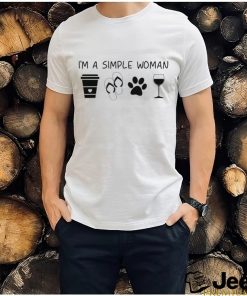 I’m A Simple Woman Coffee Slippers Animals Wine T Shirt