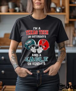 I’m A Texas Tech On Saturdays And A Eagles On Sundays Helmet 2023 T Shirt