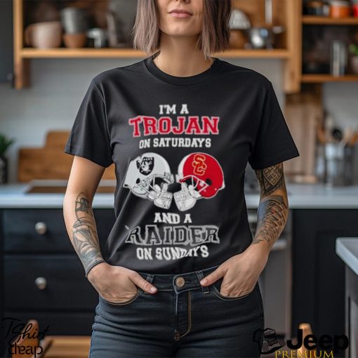 I’m A Trojans On Saturdays And A Raiders On Sundays Helmet 2023 T Shirt