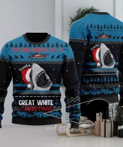 Im Dreaming Of A Great White Christmas Shark 3D Printed Ugly Christmas Sweater