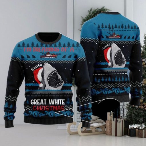 Im Dreaming Of A Great White Christmas Shark 3D Printed Ugly Christmas Sweater