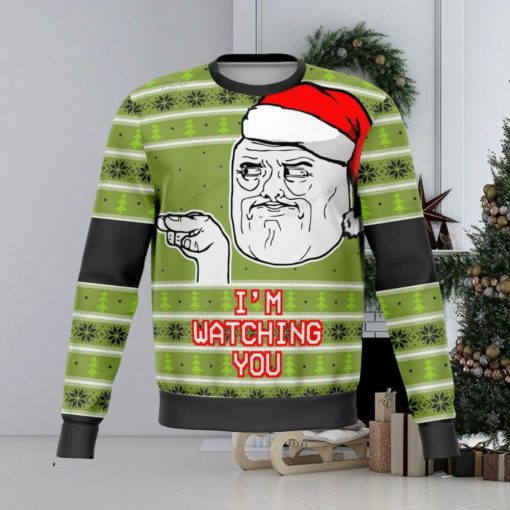 I’m Watching You Meme For Christmas Gifts Ugly Christmas Wool Knitted Sweater