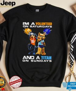 I’m a Volunteer on saturdays and a Titan on sundays mascots helmet gift shirt