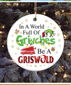 In A World Full Of Grinches Be A Griswold Grinch Christmas Ornament, Grinch Christmas Decorations