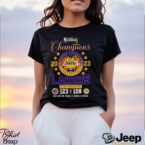 In Season Tournament Champions 2023 Los Angeles Lakers 123 – 109 Indiana Pacers Sat, Dec 09, 2023 T Mobile Arena T Shirt