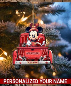 Indiana Hoosiers Mickey Mouse Ornament Personalized Your Name Sport Home Decor