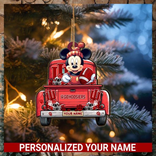 Indiana Hoosiers Mickey Mouse Ornament Personalized Your Name Sport Home Decor