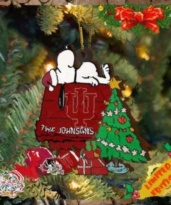 Indiana Hoosiers Snoopy Christmas NCAA Ornament Custom Name