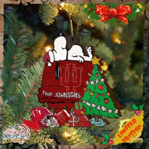 Indiana Hoosiers Snoopy Christmas NCAA Ornament Custom Name