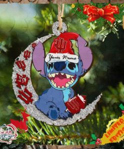 Indiana Hoosiers Stitch Christmas Ornament NCAA And Stitch With Moon Ornament
