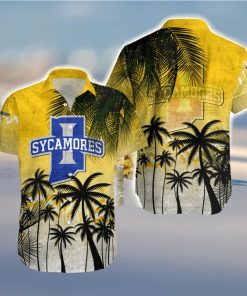 Indiana State Sycamores Hawaiian Shirt Summer Gift Coconut Tree Tropical Grunge Pattern For NCAA Fans