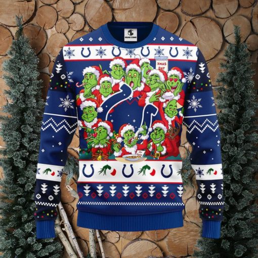 Indianapolis Colts 12 Grinch Xmas Day Christmas Ugly Sweater