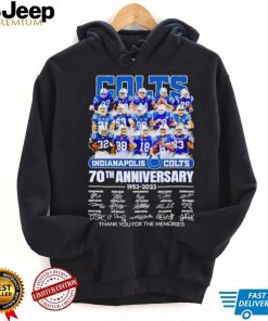 Indianapolis Colts 70th anniversary 1953 2023 thank you for the memories shirt