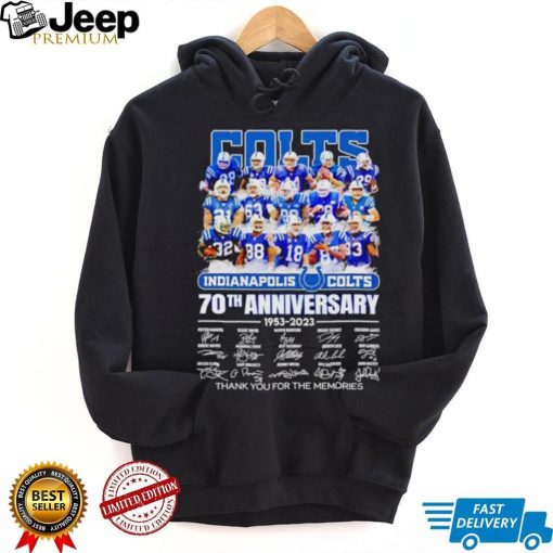 Indianapolis Colts 70th anniversary 1953 2023 thank you for the memories shirt