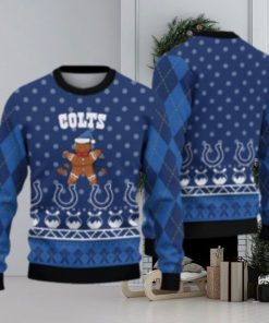 Indianapolis Colts Christmas Gingerbread Man Ugly Christmas Sweater Cute Christmas Gift