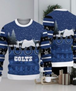 Indianapolis Colts Christmas Reindeers Pattern Ugly Christmas Sweater Cute Christmas Gift