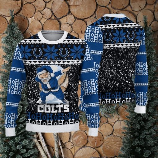 Indianapolis Colts Dabbing Santa Ugly Christmas Sweater 3D Gift For Fans