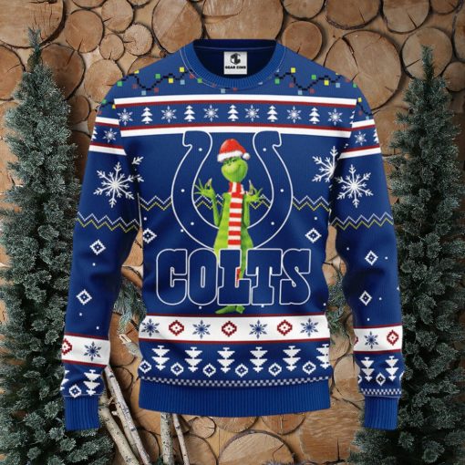 Indianapolis Colts Funny Grinch Christmas Ugly Sweater